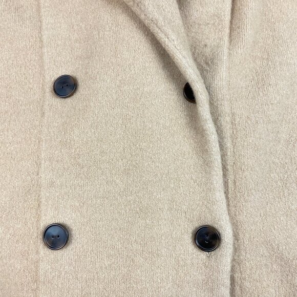 Vince Jacket Women's Size 2X Wool Alpaca Blend Double Breasted Knit Blazer Tan - Picture 5 of 13